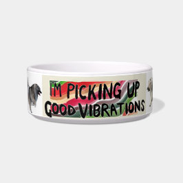 Keeshond Food Bowl mit dem Logo "Good Vibrations" Napf