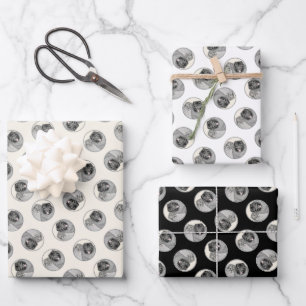 Keeshond Gemälde 2 Keeshonden Originale Hunde Kuns Geschenkpapier Set