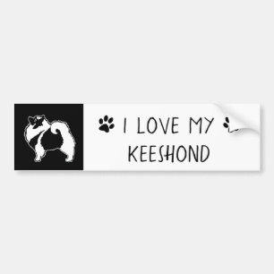 Keeshond-Grafiken - niedliche ursprüngliche Autoaufkleber
