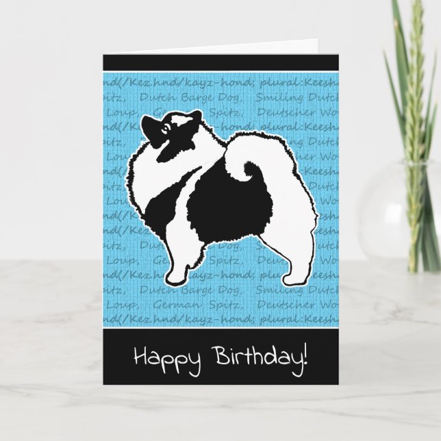 Keeshond-Grafiken - niedliche ursprüngliche Karte (Vorderseite)
