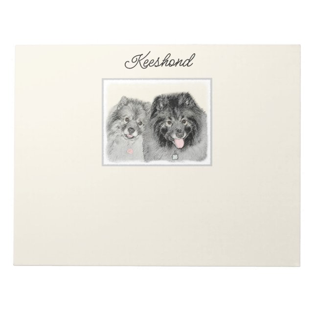 Keeshond Graphics Keeshond Mama and Son Notizblock (Vorderseite)