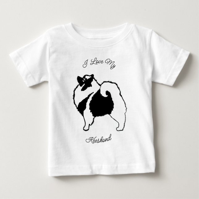 Keeshond Graphics - Niedlich Original Dog Art Baby T-shirt (Vorderseite)