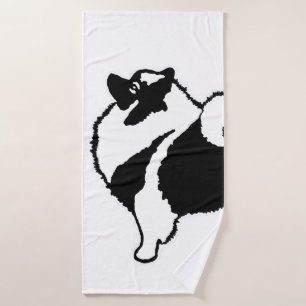 Keeshond Graphics - Niedliche Original Dog Art Badhandtuch Set