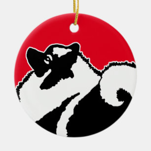 Keeshond Graphics - Niedliche Original Dog Art Keramik Ornament