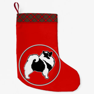 Keeshond Graphics - Niedliche Original Dog Art Kleiner Weihnachtsstrumpf