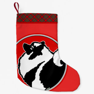Keeshond Graphics - Niedliche Original Dog Art Kleiner Weihnachtsstrumpf