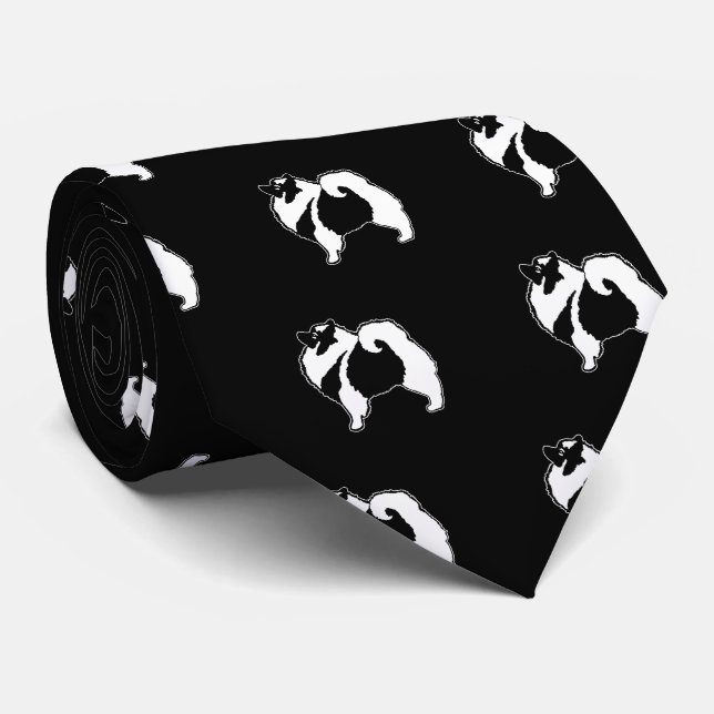 Keeshond Graphics - Niedliche Original Dog Art Krawatte (Gerollt)