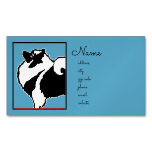 Keeshond Graphics - Niedliche Original Dog Art Magnetische Visitenkarte