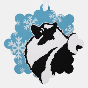 Keeshond Graphics - Niedliche Original Dog Art Ornament Karte