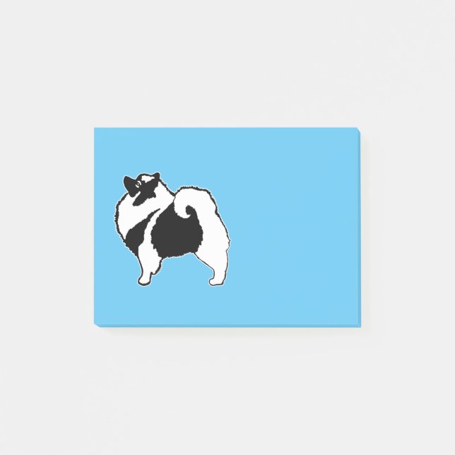 Keeshond Graphics - Niedliche Original Dog Art Post-it Klebezettel (Vorderseite)