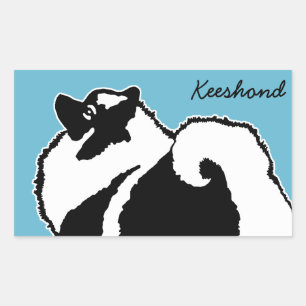 Keeshond Graphics - Niedliche Original Dog Art Rechteckiger Aufkleber