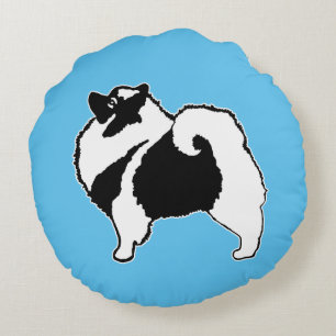 Keeshond Graphics - Niedliche Original Dog Art Rundes Kissen