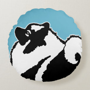 Keeshond Graphics - Niedliche Original Dog Art Rundes Kissen
