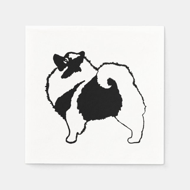 Keeshond Graphics - Niedliche Original Dog Art Serviette (Vorderseite)