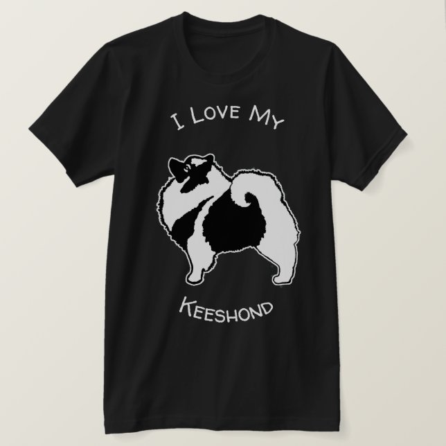 Keeshond Graphics - Niedliche Original Dog Art T-Shirt (Design vorne)