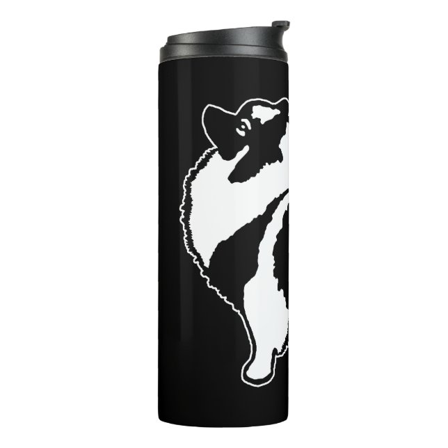 Keeshond Graphics - Niedliche Original Dog Art Thermosbecher (Nach links gedreht)
