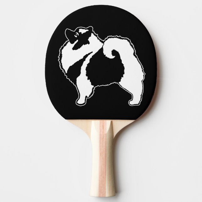 Keeshond Graphics - Niedliche Original Dog Art Tischtennis Schläger (Vorderseite)