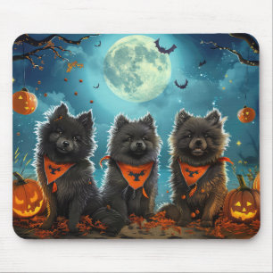 Keeshond Halloween Gruselig Mousepad
