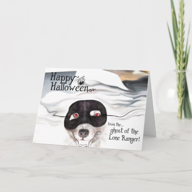 Keeshond-Halloween-Grußkarte Karte (Vorderseite)