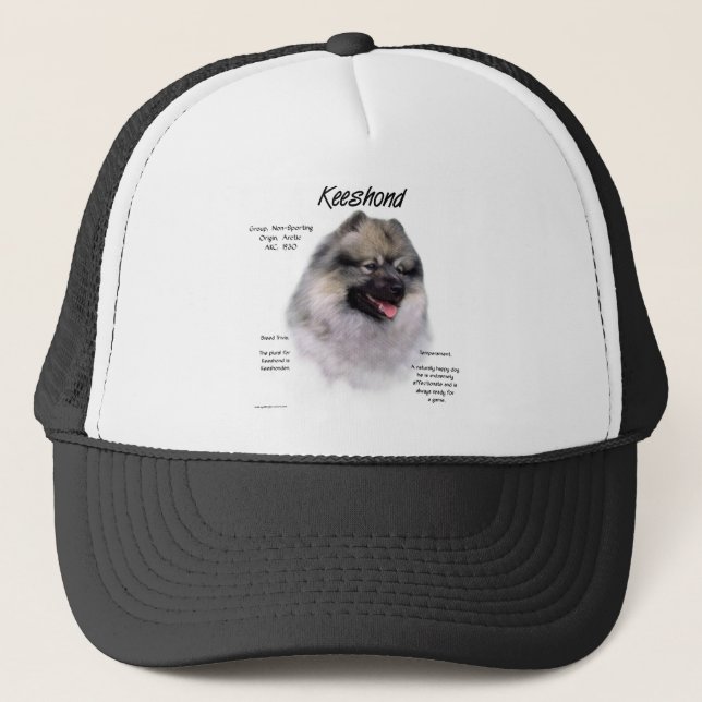 Keeshond History Design Truckerkappe (Vorderseite)