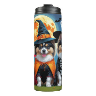 Keeshond Hogs Pumpkin Halloween Funny Thermosbecher