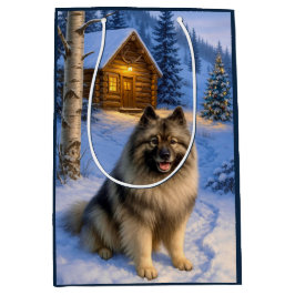Keeshond Holiday  Mittlere Geschenktüte