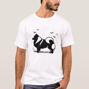 Keeshond Hund � Halloween Mond Silhouette Klassisc T-Shirt