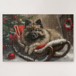 Keeshond Hund Weihnachten Festlich