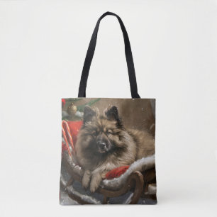 Keeshond Hund Weihnachten Festlich Tasche