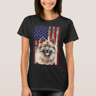 Keeshond-Hundefreund US-Flagge 4. Juli Patriotisch T-Shirt
