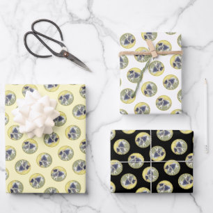 Keeshond in Aspen Malerei Niedliche Original Hunde Geschenkpapier Set