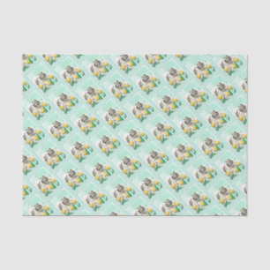 Keeshond in Tulips Malerei Niedliche Original Hund Seidenpapier