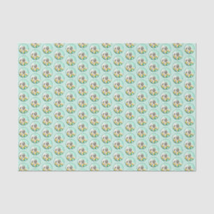 Keeshond in Tulips Malerei Niedliche Original Hund Seidenpapier