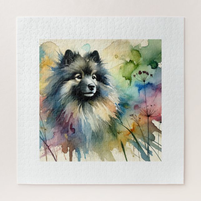 Keeshond in Watercolor 150624AREF123 - Watercolor (Vertikal)
