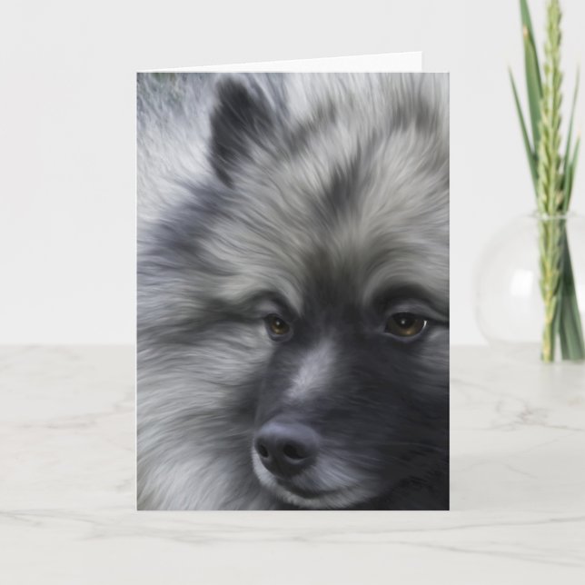 Keeshond irgendeine Gelegenheitsgrußkarte Karte (Vorderseite)