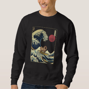 Keeshond Japanische Kanagawa-Welle Surf-Hund Sweatshirt