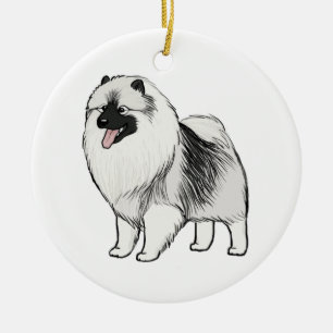Keeshond Keramikornament