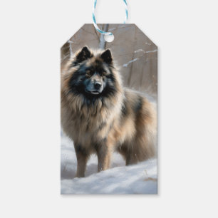Keeshond Lass es schneien Weihnachten Geschenkanhänger