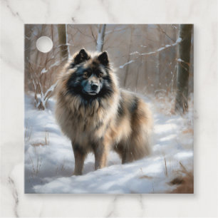 Keeshond Lass es schneien Weihnachten Geschenkanhänger