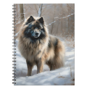 Keeshond lassen es Weihnachten schnee Notizblock