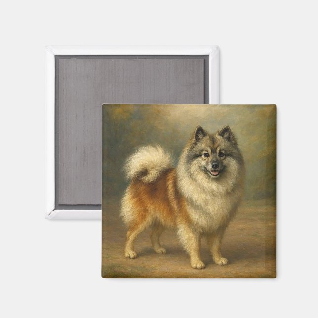 Keeshond Magnet (Vorderseite/Rückseite)