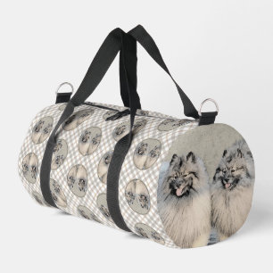 Keeshond Malen 2 Keeshonden Original Hunde Kunst Duffle Bag