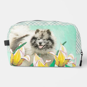 Keeshond Malerei in Tulips Niedliche Original Hund Waschbeutel