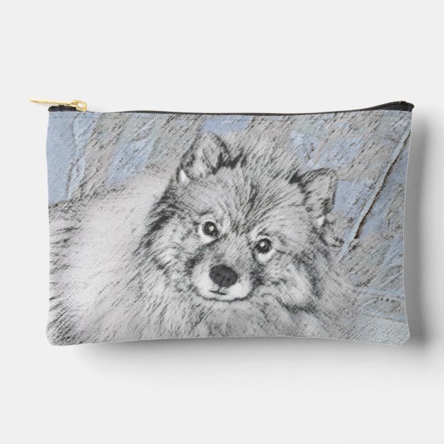 Keeshond-Malerei Kees Niedliche Original-Haustier- Zubehörtasche (Vorderseite)