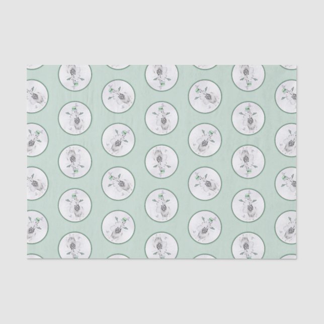 Keeshond Malerei Weihnachten Snowman Pet Dog Art Seidenpapier (Vorderseite)