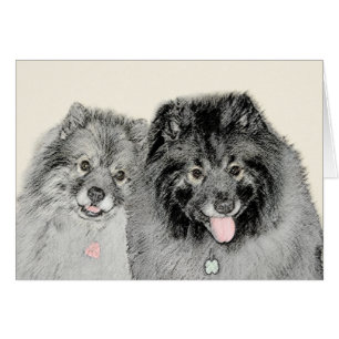 Keeshond Mama and Son Painting - Originelle Hundek