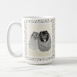 Keeshond Mama and Son Painting - Originelle Hundek Kaffeetasse