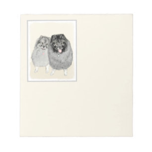 Keeshond Mama and Son Painting - Originelle Hundek Notizblock