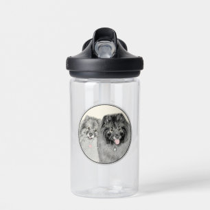 Keeshond Mama and Son Painting - Originelle Hundek Trinkflasche
