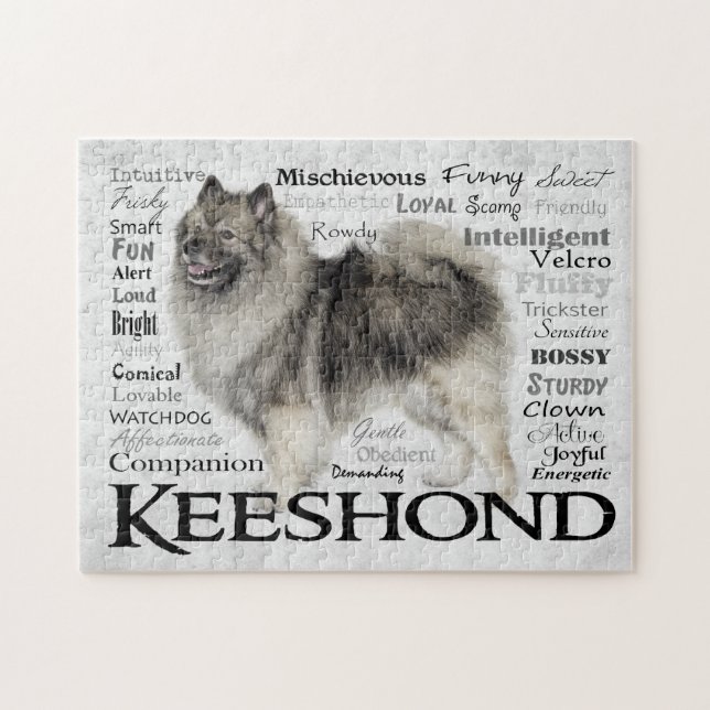 Keeshond-Merkmal-Puzzlespiel (Horizontal)